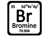 Image showcasing bromine in a laboratory setting. The element is depicted in its typical use for various chemical reactions and applications